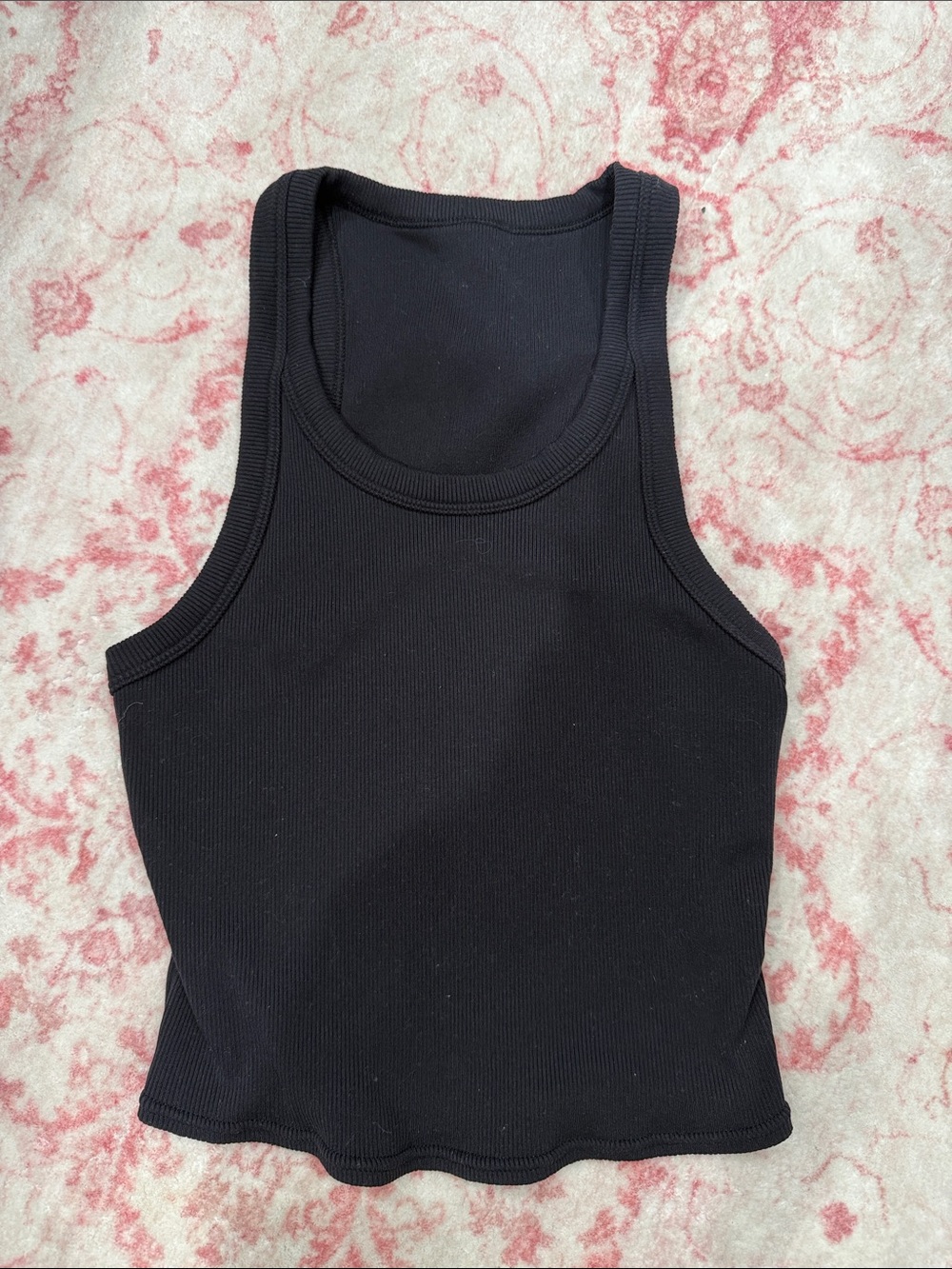 ALO YOGA Black Ribbed Tank Top - Women's Racerback